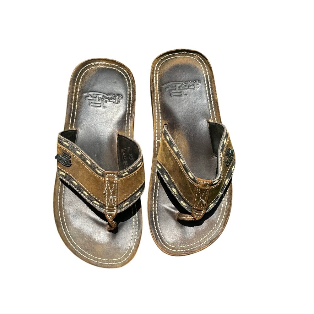 Justin Bent Rail Men’s Leather Thong Flip Flop Sandals Size 8
